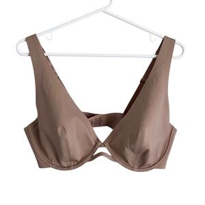 ThirdLove Classic Unlined Plunge Bra Nude Tan Basic Neutral Size 40D D Cup
